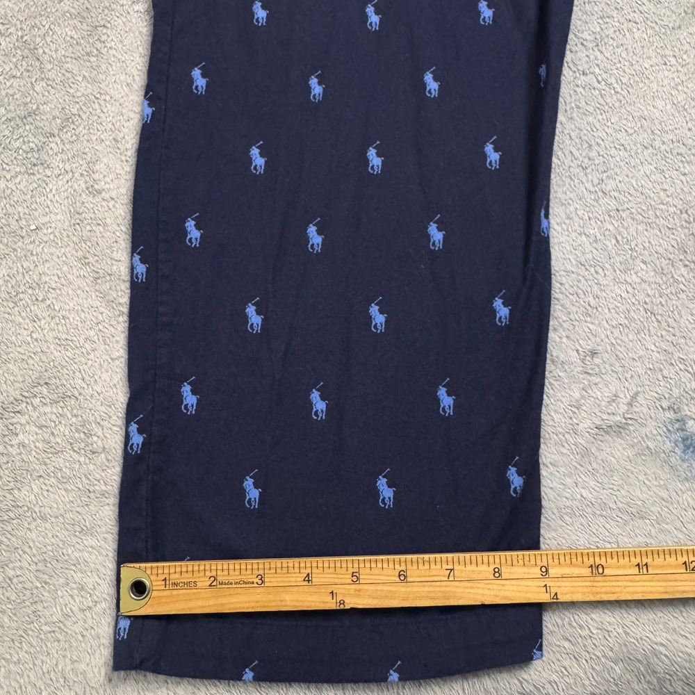 Polo Ralph Lauren Men Navy Blue All Over Pony Sleep Pajama Pants Large EUC! - Picture 6 of 7